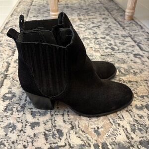 Crown Vintage Black Suede Ankle Boots